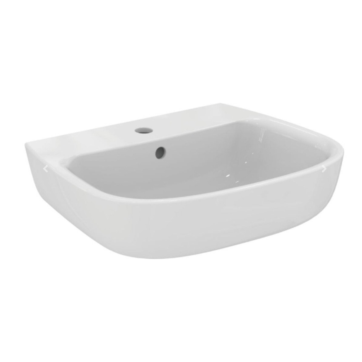 Ensemble Lavabo suspendu monotrou en porcelaine vitrifiée Kheops + Mitigeur monocommande Ideal Standard KOLVA (P098401-SET2)