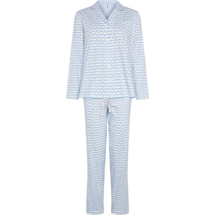 Pijama mujer de rayas y flores abierto