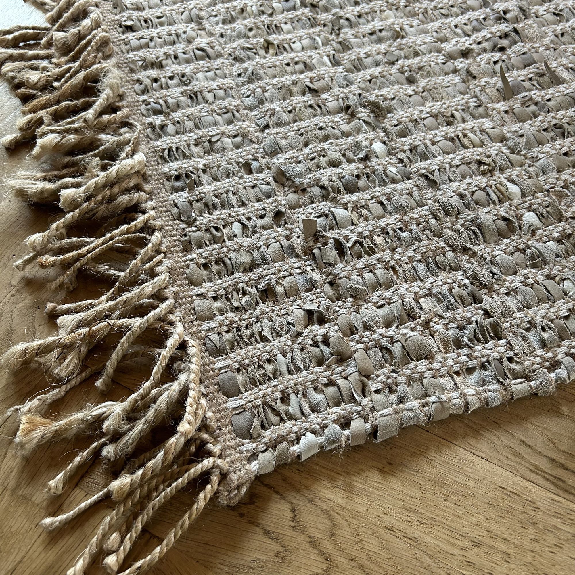 Tapis en cuir, jute et coton 150x90cm ALTAY