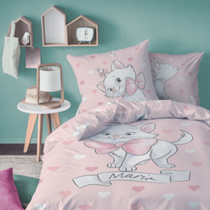 Parure de lit imprimée 100% coton, DISNEY HOME LES ARISTOCHATS LOVE