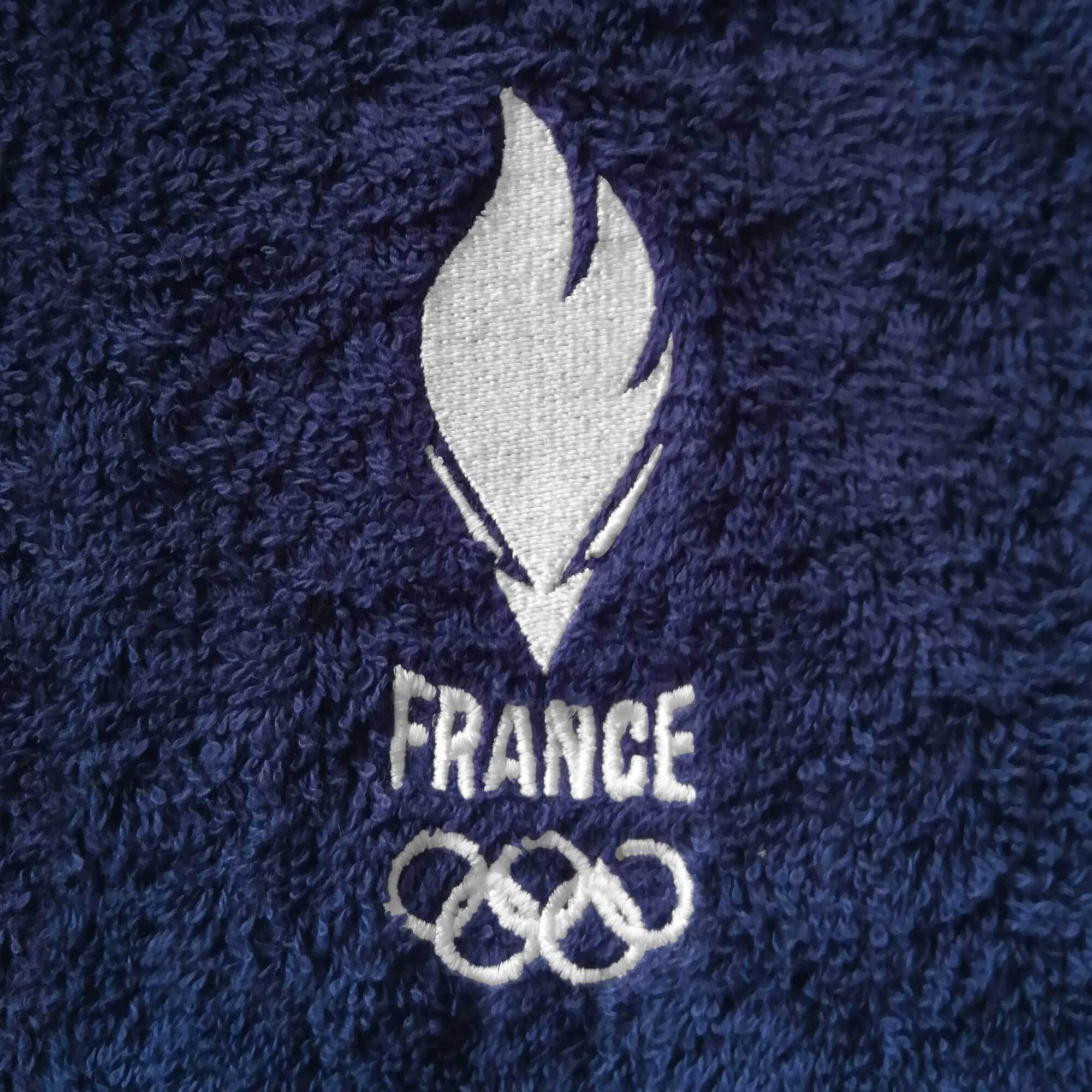 Peignoir adulte 100% coton, PARIS 2024 EQUIPE DE FRANCE OLYMPIQUE COQ