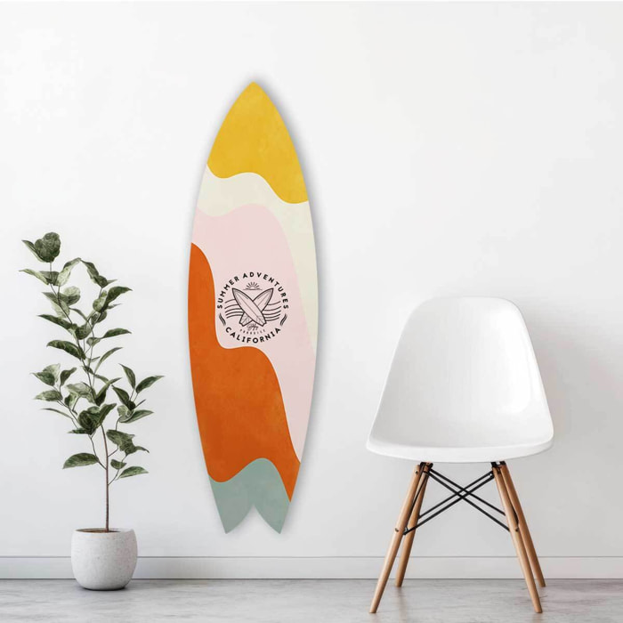 Planche de surf décorative Summer Adventures California Tableau alu Dibond