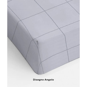 Completo Lenzuola ELITE GRIGIO 100% Cotone e Made in Italy a righe moderno