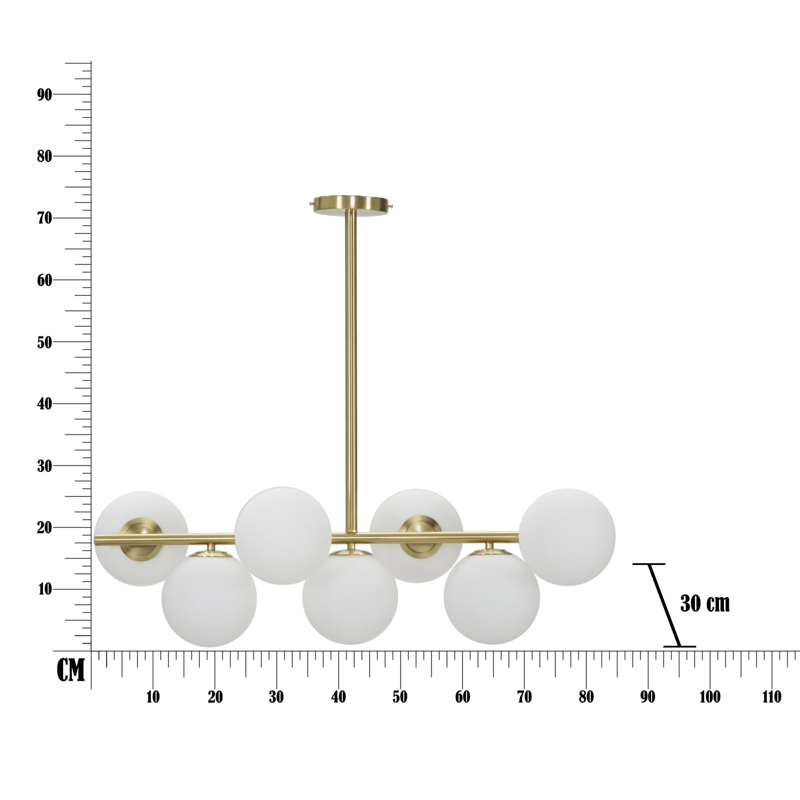 LAMPADARIO GLAMY 7 LUCI CM 81x30x74
