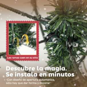 Árbol de Navidad Artificial 180 cm, Árbol de Navidad con 910 Ramas Densas con Nieve, 58 Piñas y Soporte Metálico Plegable, Fácil Montaje, para Salón, Interior, Verde