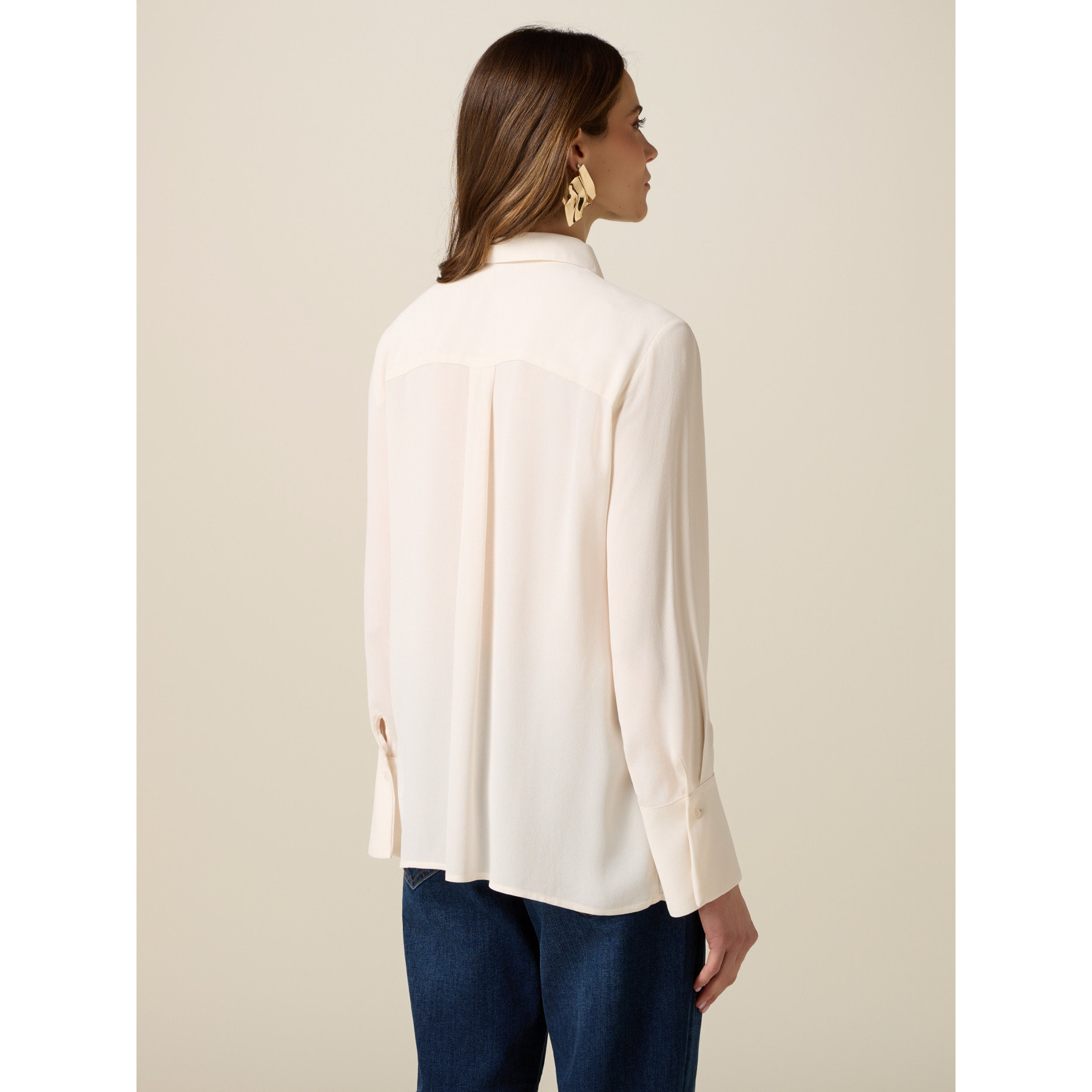 Oltre - Camisa de viscosa - Blanco