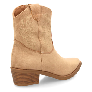 Botín cowboy con tacón para mujer