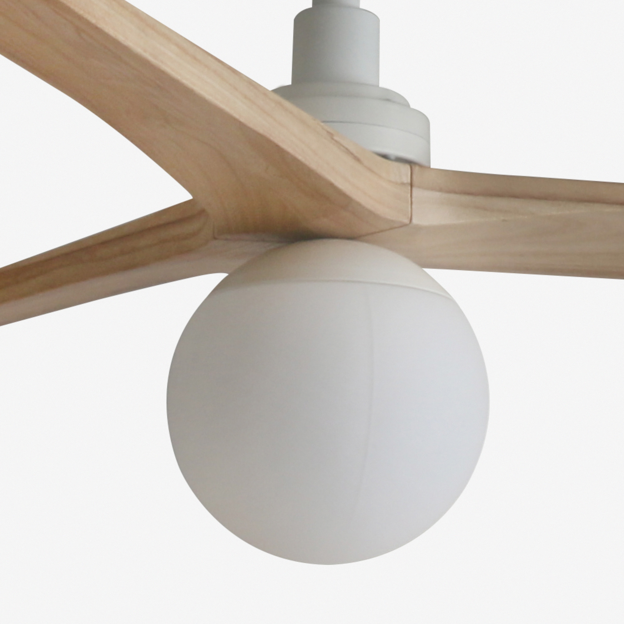 KLIM M Ventilateur blanc/bois chêne DC E27