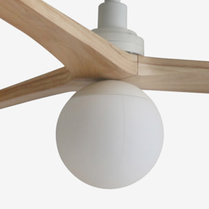 KLIM M Ventilateur blanc/bois chêne DC E27