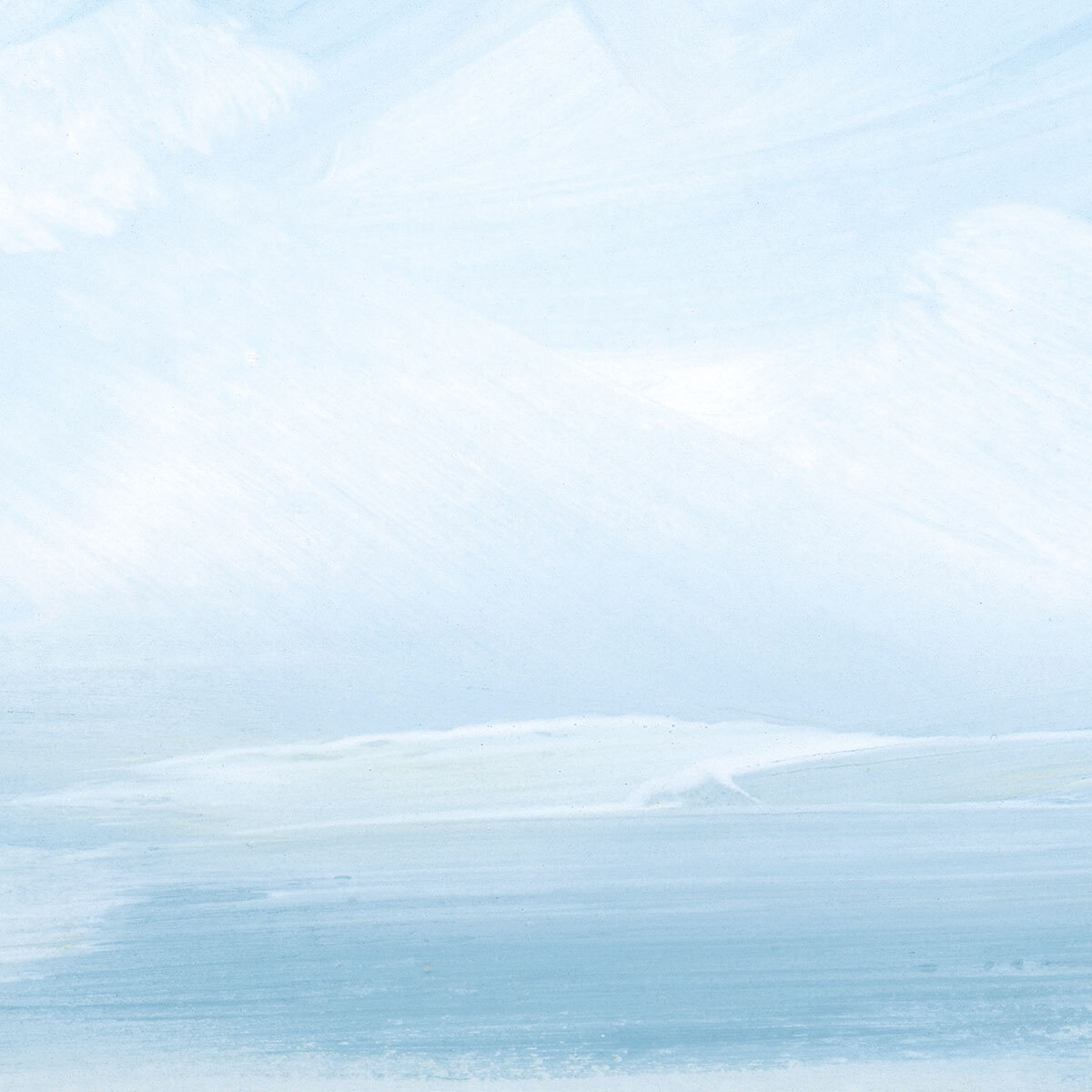 Papier peint plage aquarelle ciel bleu doux ambiance bord de mer Intissé