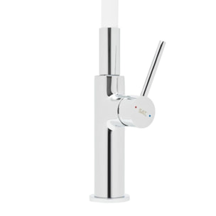 Mélangeur évier SAT avec bras en silicone blanc/chrome SATBSD290B2F