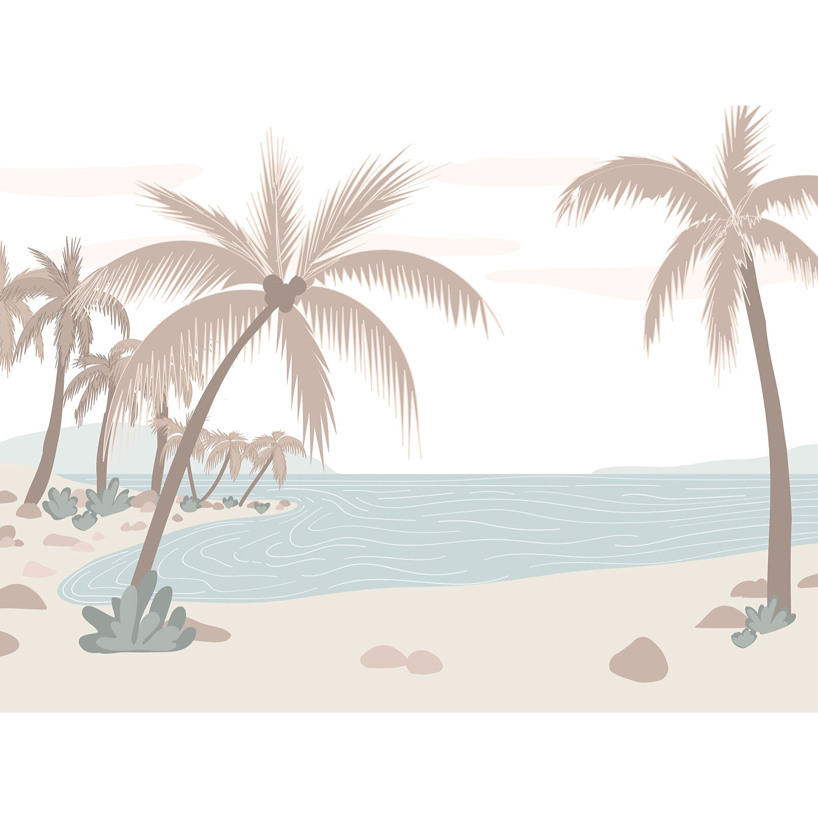 Papier peint panoramique Palmiers du large  Intissé