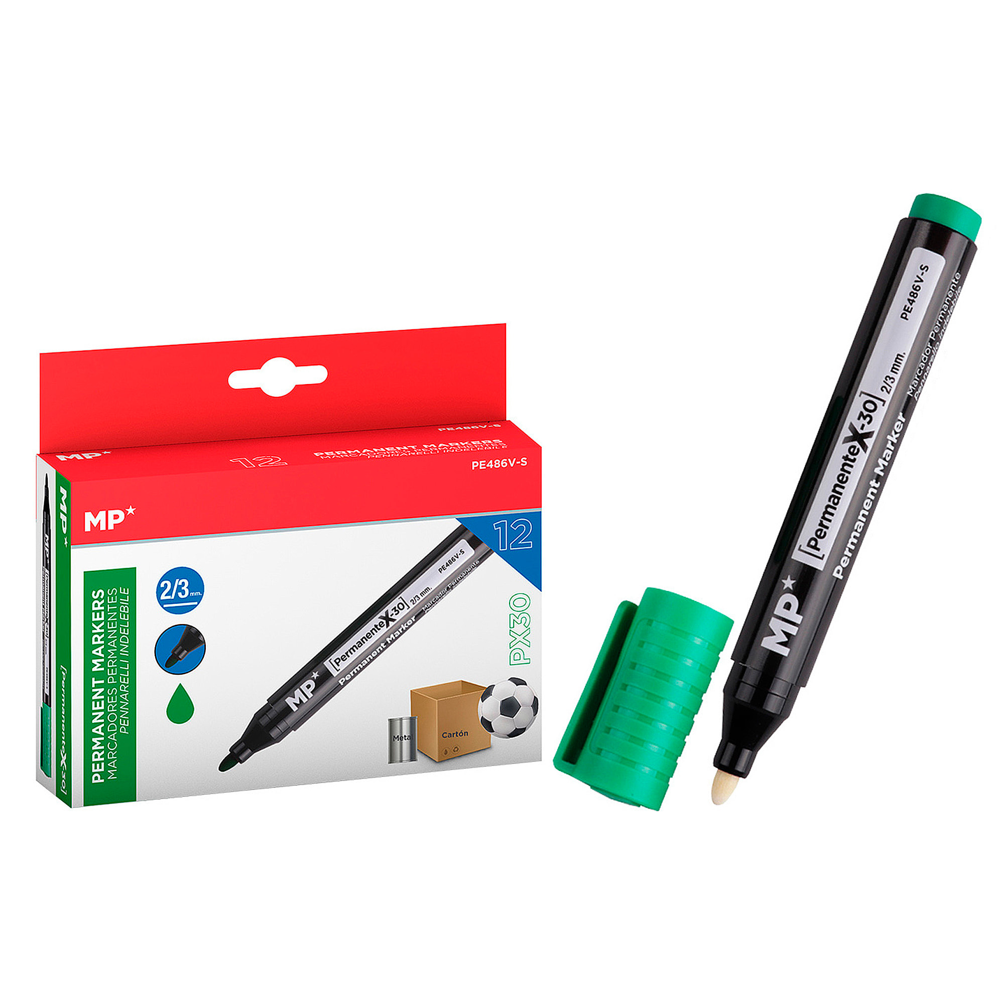 PACK 12 MARKER PERMANENTI VERDE