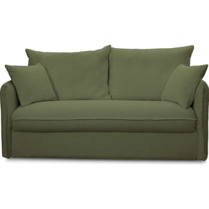Canapé convertible express déhoussable 3 places en tissu bouclette - GINA