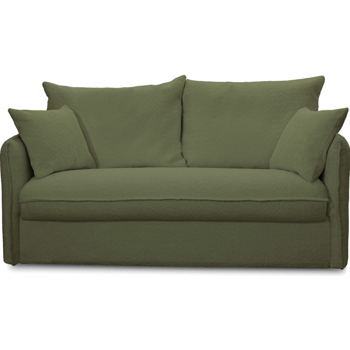 Canapé convertible express déhoussable 3 places en tissu bouclette - GINA