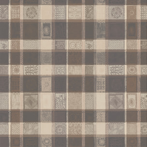 Nappe pur coton motif jacquard gris beige brun Mille wax argile