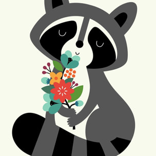 Affiche  orsetto lavatore Affiche + cadre en bois - Noir