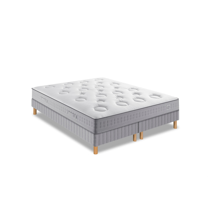 Ensemble FLEXION matelas H26 ressort ensachés, mi-ferme, 2 sommiers