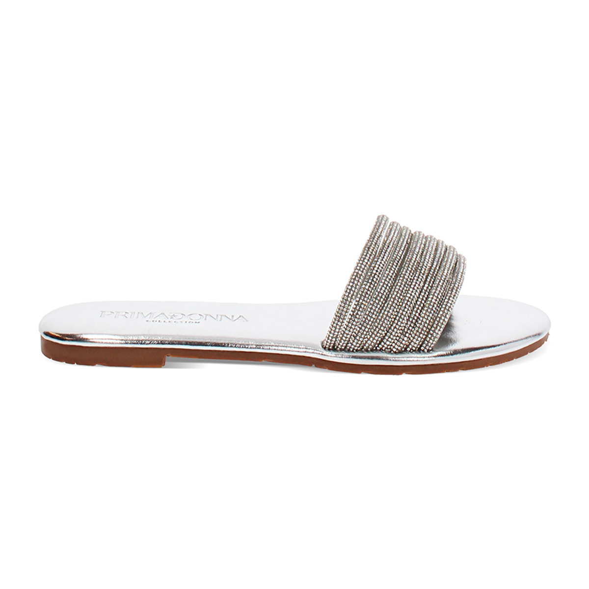 Sandalias planas plata con pedrería