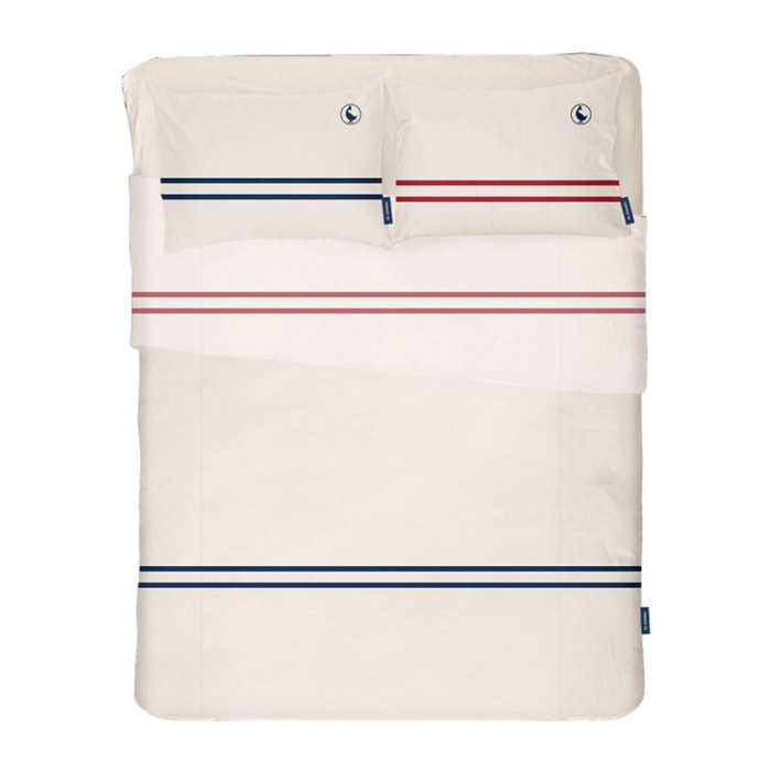 Juego de 4pzs color crudo (funda nórdica doble + sábana bajera + 2x funda) 100% algodón 180tc el ganso