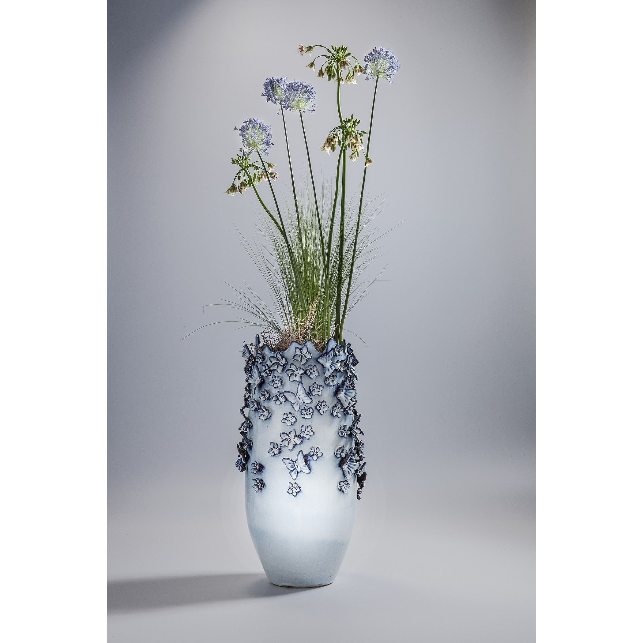 Vase papillons bleu clair 50cm Kare Design