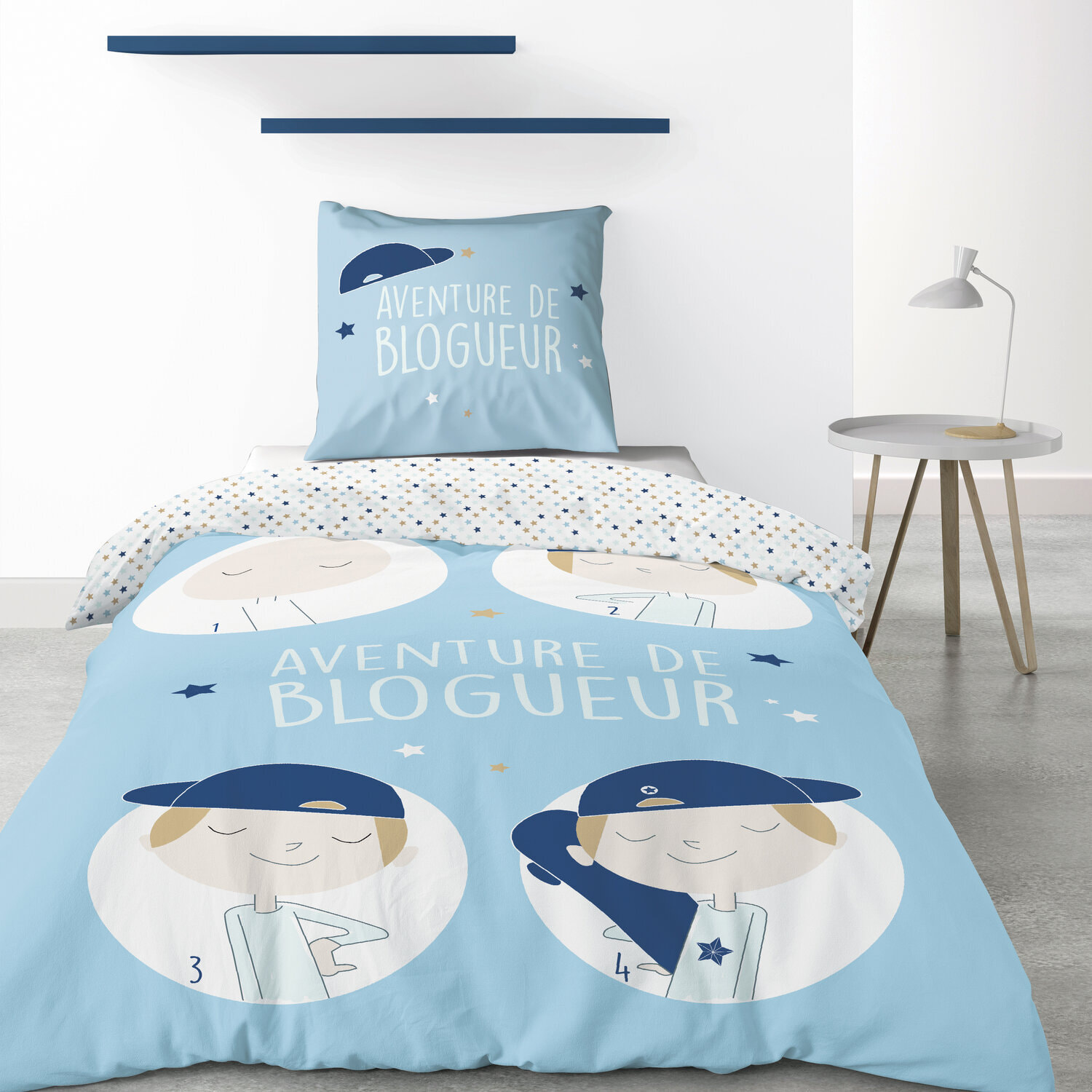 Parure de lit enfant 100% coton - blogueur