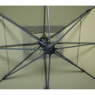 Parasol déporté 4x3m - vert mélèze - SAPHIR