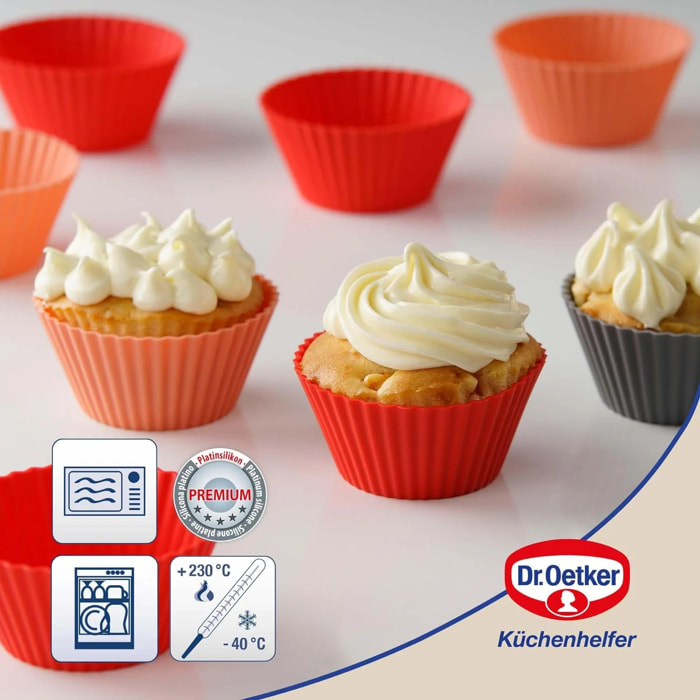 Lot de 12 caissettes muffins en silicone 7 cm Dr. Oetker Flexxibel Love