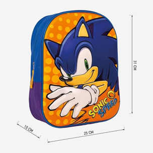 Mochila infantil 3d sonic