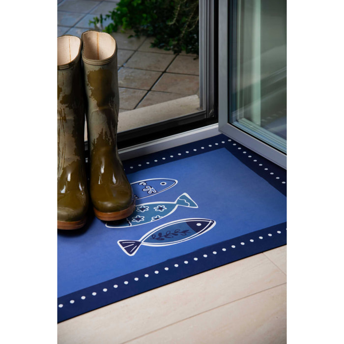 Tapis de bain Soft Excelsa- Ocean, Caoutchouc Bleu