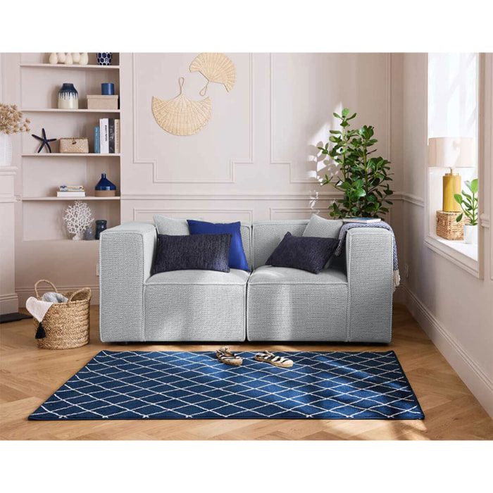 Arty - module d'assise d'angle réversible - en tissu mailles 3D - Gris clair