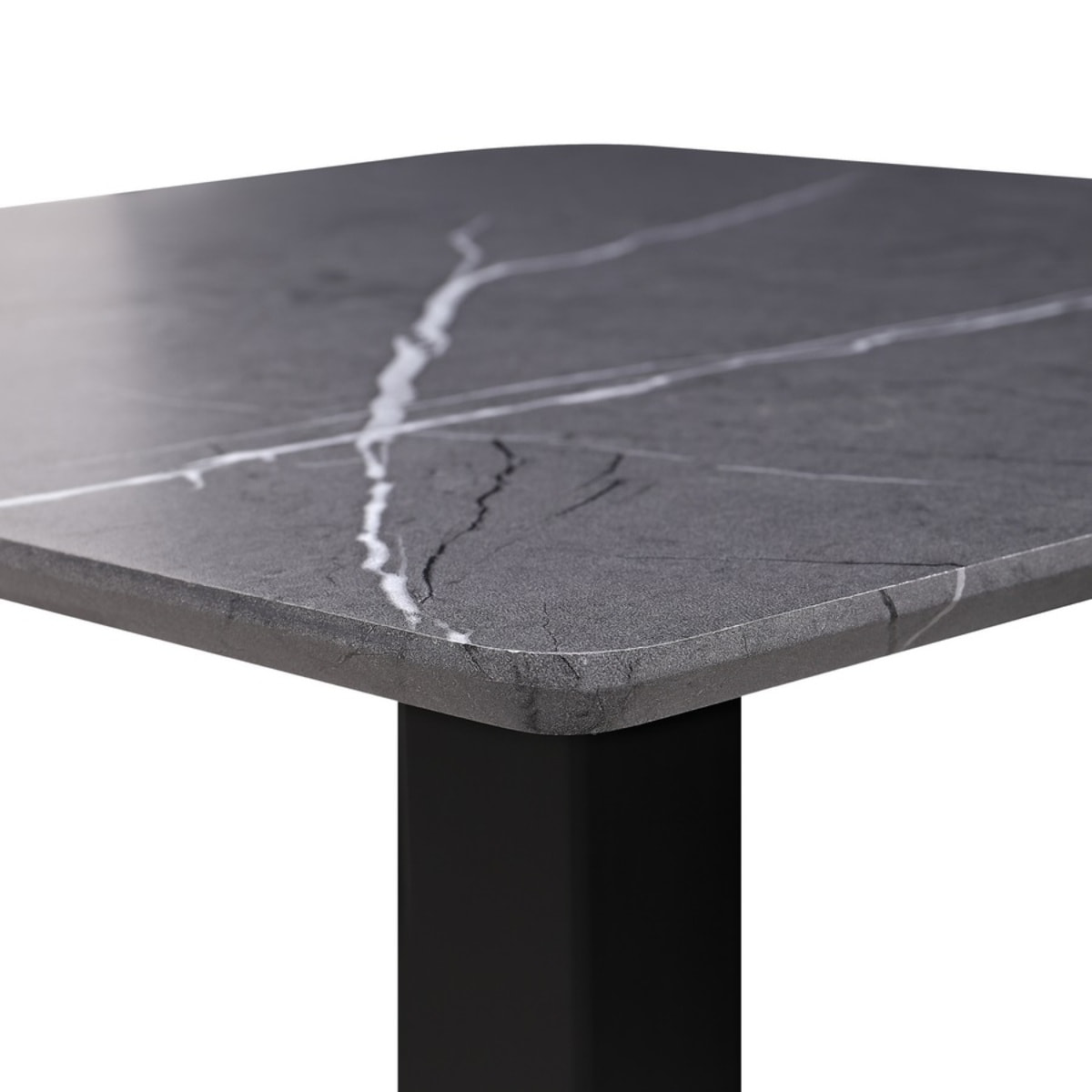 Tavolo quadrato con top marmo grigio scuro70x70x74 cm - Jago