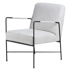 Fauteuil chevron gris pieds métal Luis