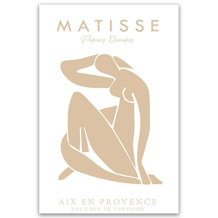 Tableau Matisse femme assise minimaliste Toile imprimée