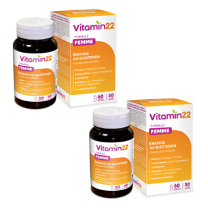 VITAMIN'22 - Specific Femme - A base de 14 vitamines et minéraux - Action fortifiante et anti-fatigue - Fabriqué en France - Cure de 60 jours - Lot de 2