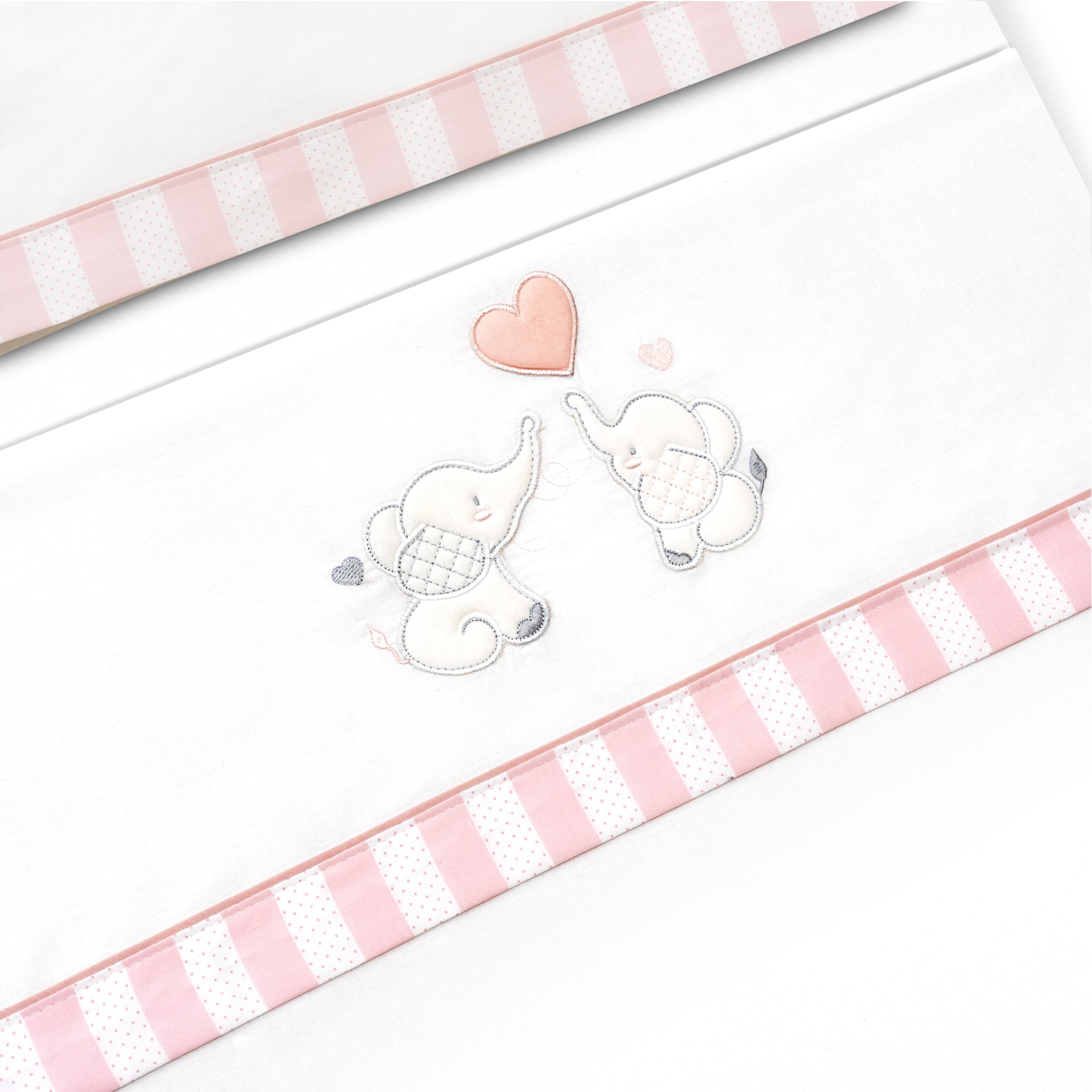 Triptico Minicuna Parejita Elefante Bco/Rosa