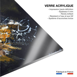 Tableau abstrait signature dorée Tableau plexiglas