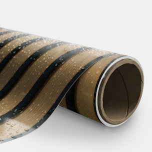 Rouleau revêtement adhésif vinyle au mètre - Sticker mural panneau de bois - NOIR MODERNE