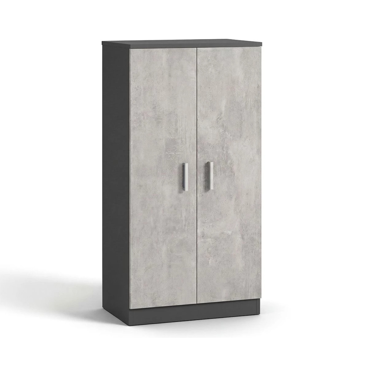 Zapatero de 2 puertas en gris grafito y gris cemento 55x108 cm Liam Gris Grafito - Gris Cemento