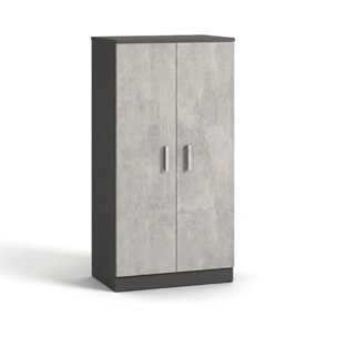 Zapatero de 2 puertas en gris grafito y gris cemento 55x108 cm Liam Gris Grafito - Gris Cemento