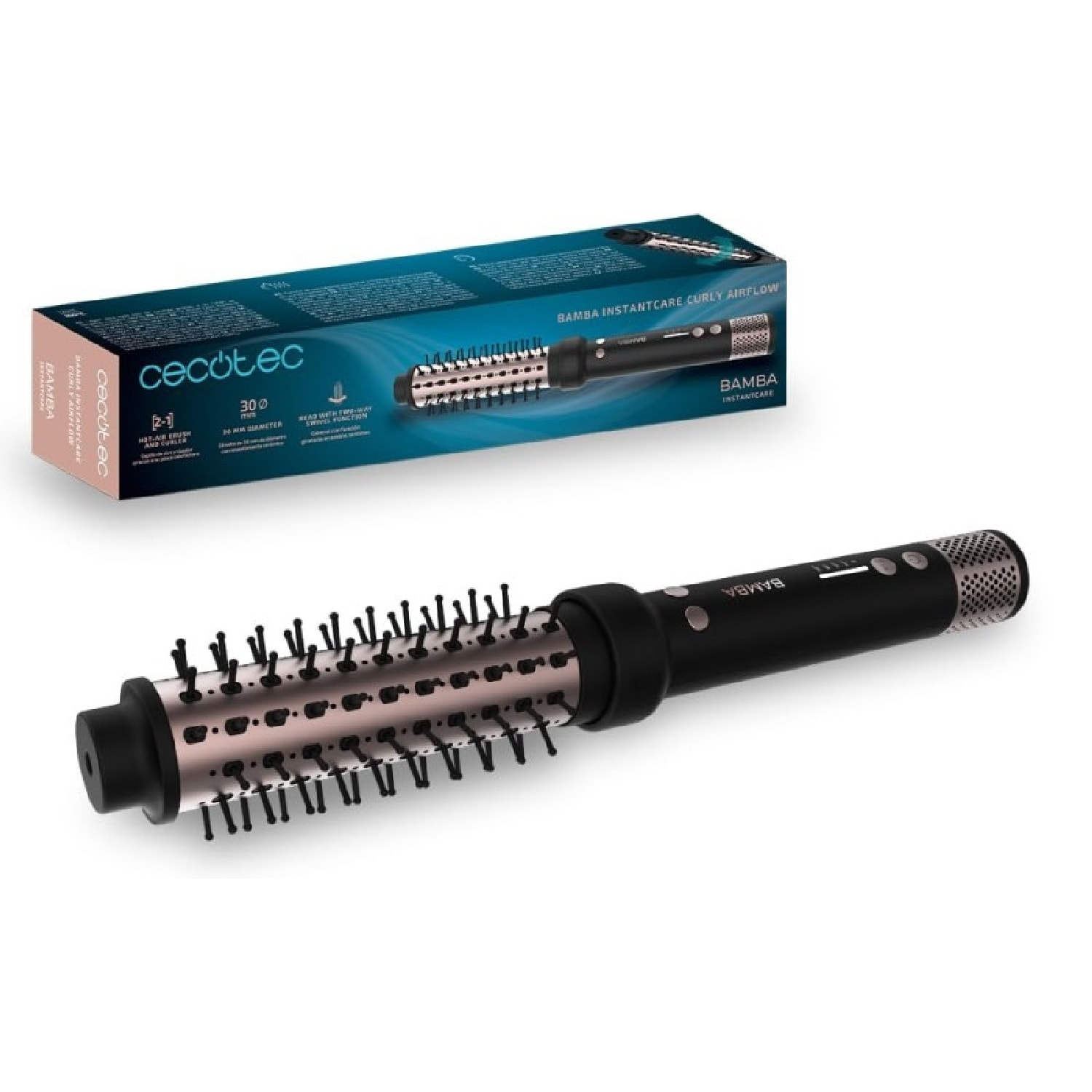 Brosse lissante InstantCare Curly AirFlow Cecotec