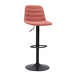 Tabourets de bar réglables pivotants 360° en tissu effet velours texturé terracotta et métal (lot de 2) SAURY