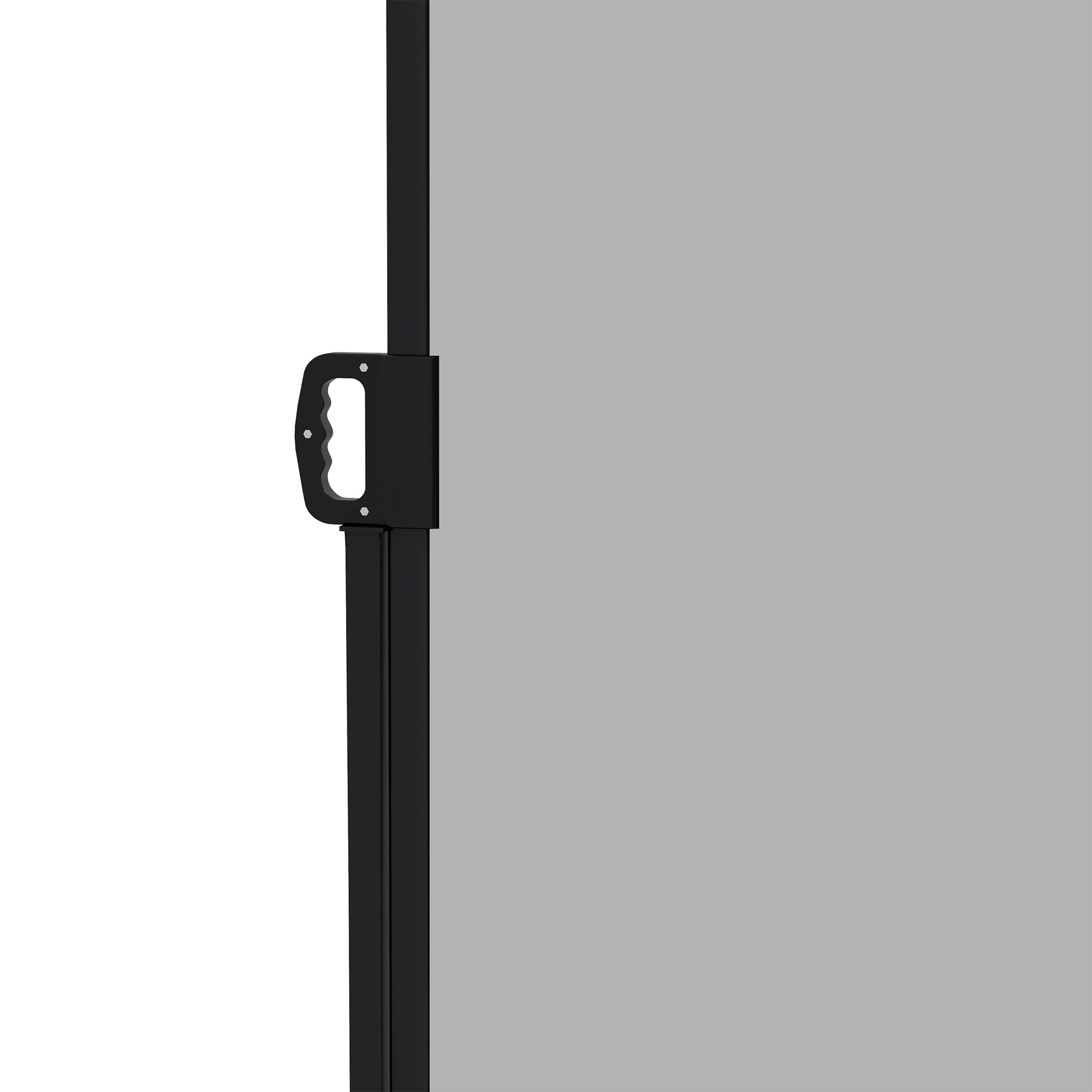 Store latéral brise-vue paravent rétractable de jardin dim. 4L x 1,60H m alu. polyester haute densité 180 g/m² gris
