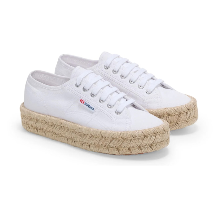 Superga - Scarpe da donna Donna Bianco - 2740 PLATFORM COTTON STONE WASH ROPE