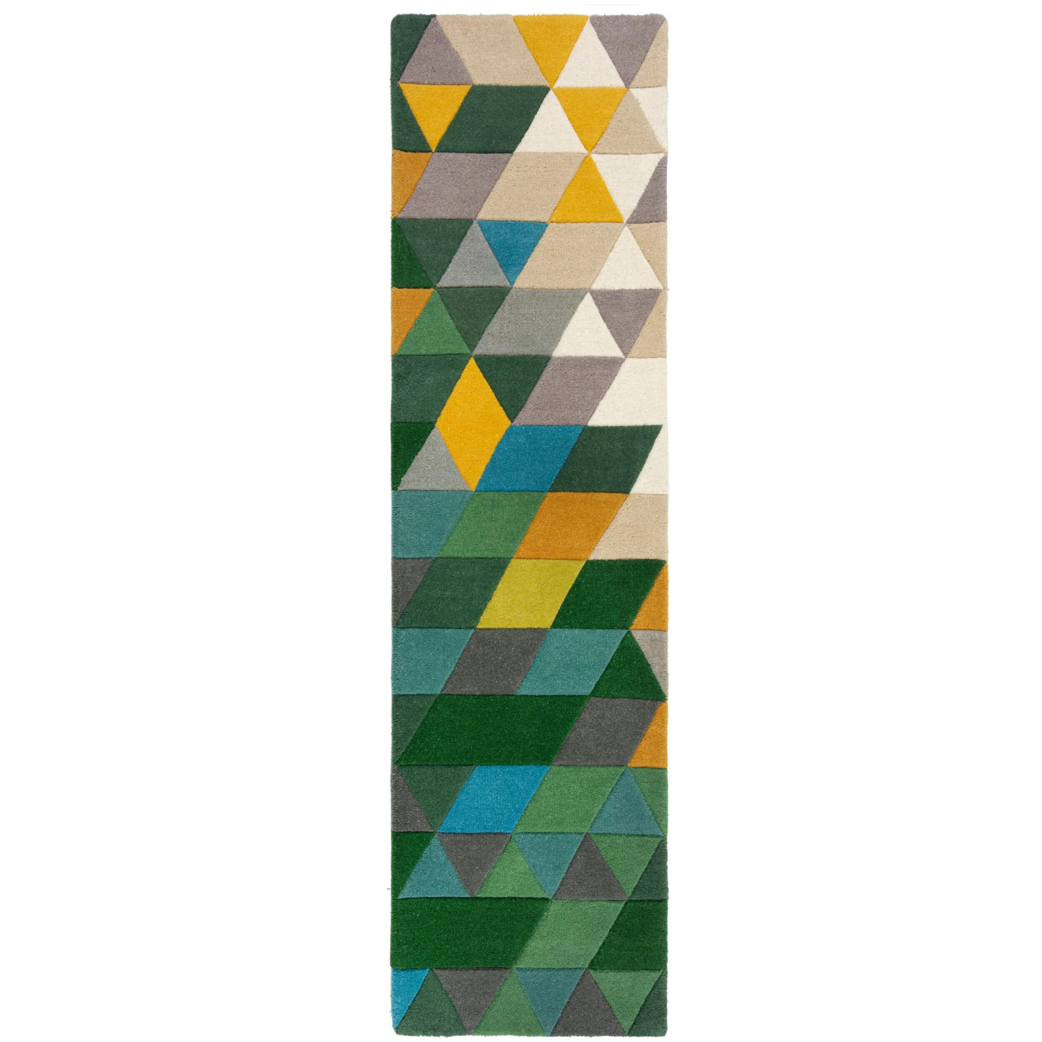 Tapis en laine de couloir PRISM Vert