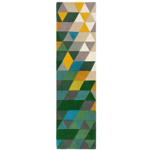 Tapis en laine de couloir PRISM Vert