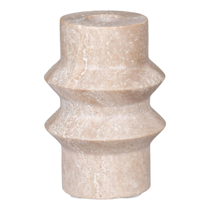 Portacandela in Travertino Naturale — Ø7×10 cm