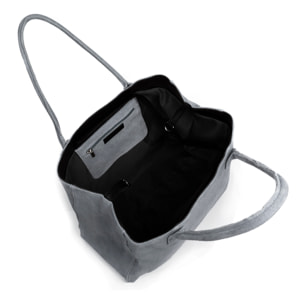 Annagrazia Bolso Shopper Mujer.Piel auténtica Gamuza.