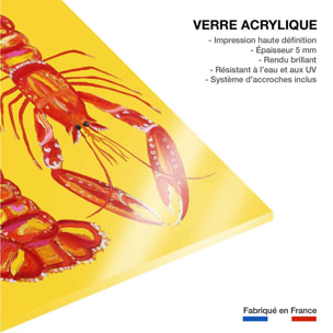 Tableau cuisine design langoustines  Tableau plexiglas