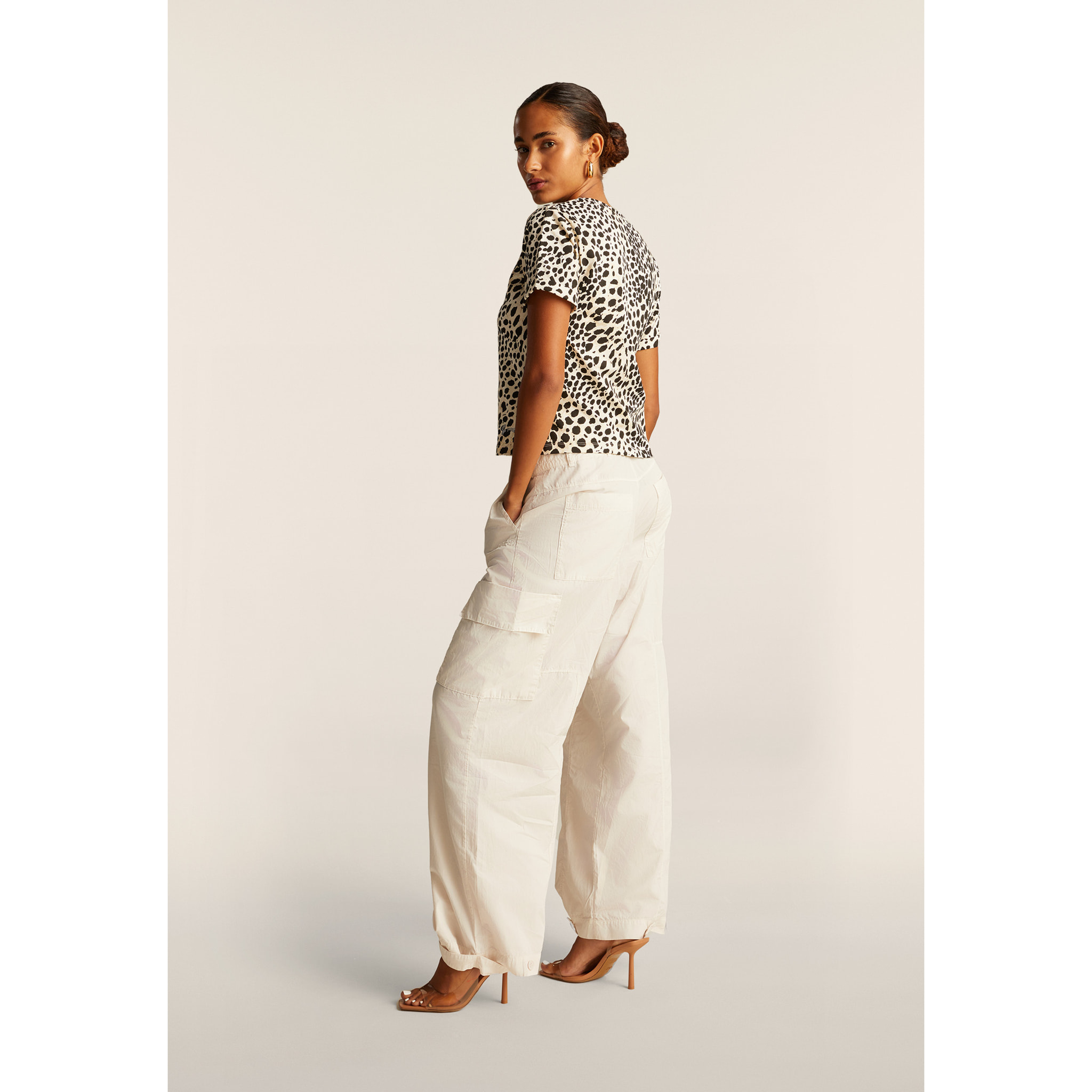 Pantaloni Cargo in popeline con fondo regolabile